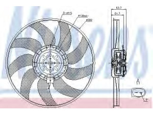 NISSENS 85728 ventiliatorius, radiatoriaus 
 Aušinimo sistema -> Oro aušinimas
8K0959455G, 8K0959455K