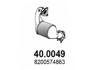 ASSO 40.0049 katalizatoriaus keitiklis 
 Išmetimo sistema -> Katalizatoriaus keitiklis
8200574863