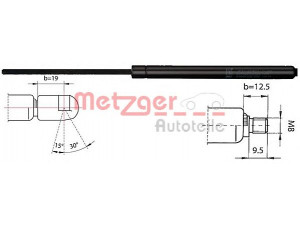 METZGER 2110343 dujinė spyruoklė, galinis langas 
 Kėbulas -> Dujinės spyruoklės
8731.F7, 9640894580