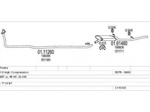 MTS C110125003832 išmetimo sistema 
 Išmetimo sistema -> Išmetimo sistema, visa