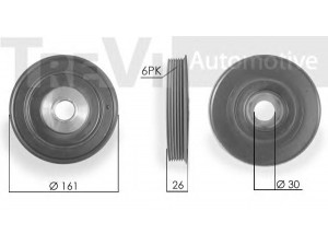 TREVI AUTOMOTIVE PC1015 skriemulys, alkūninis velenas 
 Diržinė pavara -> Dirželio skriemulys
0515R0, 0515T0, 0515V0, 0515V4