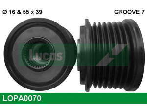 LUCAS ENGINE DRIVE LOPA0070 laisvos eigos sankaba, kint. sr. generatorius 
 Diržinė pavara -> Laisvos eigos sankaba, kint. sr. generatorius
1501950, 1502250, 6281500060, 6281540102