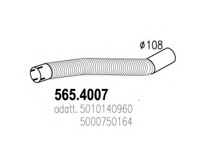 ASSO 565.4007 lanksti žarna, išmetimo sistema
5000750164, 5010140960