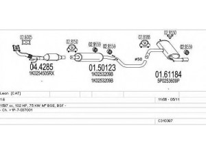 MTS C310397022825 išmetimo sistema 
 Išmetimo sistema -> Išmetimo sistema, visa