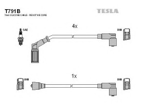TESLA T791B uždegimo laido komplektas 
 Kibirkšties / kaitinamasis uždegimas -> Uždegimo laidai/jungtys
7590061