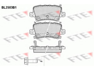 FTE BL2503B1 stabdžių trinkelių rinkinys, diskinis stabdys 
 Techninės priežiūros dalys -> Papildomas remontas
43022-SMG-E00, 43022-SMG-E01, 43224-SMG-E01