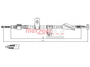 METZGER 17.5035 trosas, stovėjimo stabdys 
 Stabdžių sistema -> Valdymo svirtys/trosai
5440160G00