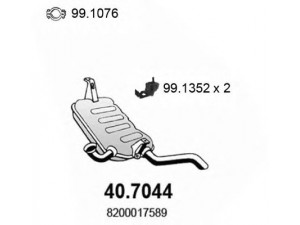 ASSO 40.7044 galinis duslintuvas 
 Išmetimo sistema -> Duslintuvas
8200017589