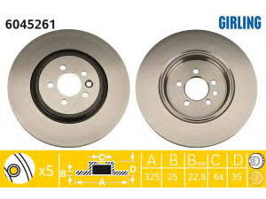 GIRLING 6045261 stabdžių diskas 
 Stabdžių sistema -> Diskinis stabdys -> Stabdžių diskas
SDB000420, GBD90854, SDB000420