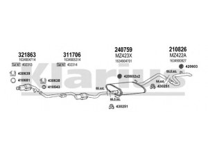 KLARIUS 600443E išmetimo sistema 
 Išmetimo sistema -> Išmetimo sistema, visa
