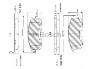 BOSCH F 03B 150 004 stabdžių trinkelių rinkinys, diskinis stabdys 
 Techninės priežiūros dalys -> Papildomas remontas
41060 40U90, 41060 55F90, 41060 89E90