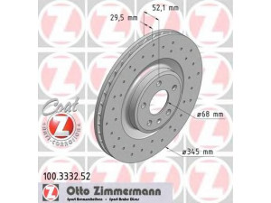 ZIMMERMANN 100.3332.52 stabdžių diskas 
 Stabdžių sistema -> Diskinis stabdys -> Stabdžių diskas
8K0 615 301 B, 8K0 615 301 E, 8K0 615 301 K