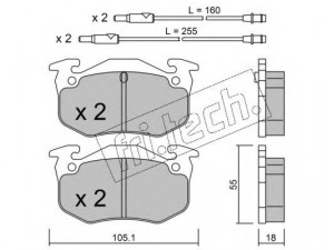 fri.tech. 038.0 stabdžių trinkelių rinkinys, diskinis stabdys 
 Techninės priežiūros dalys -> Papildomas remontas
95 589 273, 95 624 484