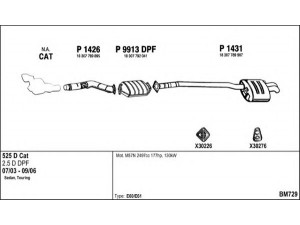 FENNO BM729 išmetimo sistema 
 Išmetimo sistema -> Išmetimo sistema, visa