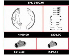 WOKING SPK 3400.01 stabdžių rinkinys, būgniniai stabdžiai 
 Stabdžių sistema -> Būgninis stabdys -> Stabdžių remonto rinkinys