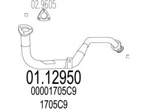MTS 01.12950 išleidimo kolektorius 
 Išmetimo sistema -> Išmetimo vamzdžiai
00001705C9, 1705C0, 1705C9