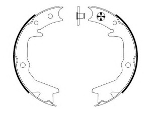 PAGID H9735 stabdžių trinkelių komplektas, stovėjimo stabdis 
 Stabdžių sistema -> Rankinis stabdys
MB950211, MN102634