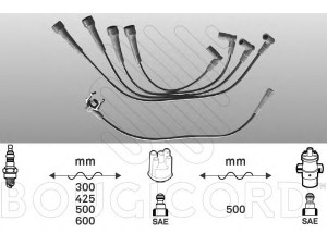 BOUGICORD 2425 uždegimo laido komplektas 
 Kibirkšties / kaitinamasis uždegimas -> Uždegimo laidai/jungtys
7700100447, 7700131063, 7700746401
