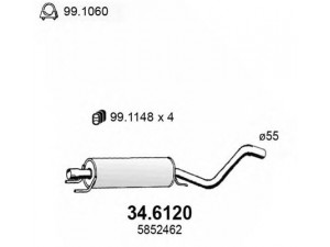 ASSO 34.6120 vidurinis duslintuvas 
 Išmetimo sistema -> Duslintuvas
5852462