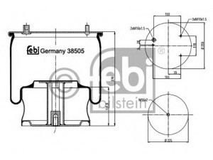 FEBI BILSTEIN 38505 dėklas, pneumatinė pakaba 
 Pakaba -> Pneumatinė pakaba
0297 721, 297 721