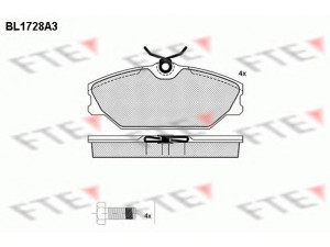 FTE BL1728A3 stabdžių trinkelių rinkinys, diskinis stabdys 
 Techninės priežiūros dalys -> Papildomas remontas
41 06 071 25R, 77 01 206 379, 77 01 209 380