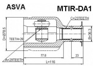 ASVA MTIR-DA1 jungčių komplektas, kardaninis velenas 
 Ratų pavara -> Sujungimai/komplektas
MR911574