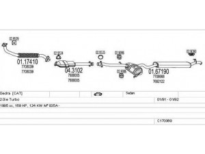 MTS C170069008682 išmetimo sistema 
 Išmetimo sistema -> Išmetimo sistema, visa