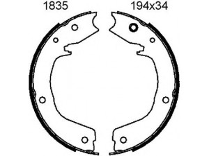 BSF 01835 stabdžių trinkelių komplektas, stovėjimo stabdis 
 Stabdžių sistema -> Rankinis stabdys
MN150861, MN186248, MR535718