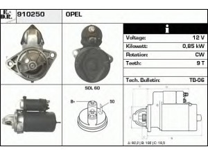 EDR 910250 starteris 
 Elektros įranga -> Starterio sistema -> Starteris
R91125396, 1202027, 1202028, 1202113