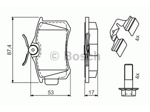 BOSCH 0 986 494 596 stabdžių trinkelių rinkinys, diskinis stabdys 
 Techninės priežiūros dalys -> Papildomas remontas
1J0 698 451 L, 4B0 698 451, 6X0 698 451 A