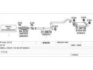 MTS C240228009662 išmetimo sistema 
 Išmetimo sistema -> Išmetimo sistema, visa
