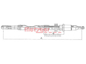 METZGER 11.584 trosas, stovėjimo stabdys 
 Stabdžių sistema -> Valdymo svirtys/trosai
522572, 90223404