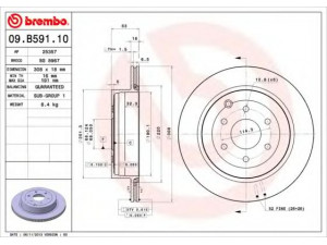 BREMBO 09.B591.10 stabdžių diskas 
 Dviratė transporto priemonės -> Stabdžių sistema -> Stabdžių diskai / priedai
43206EB300