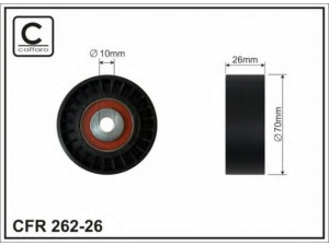 CAFFARO 262-26 kreipiantysis skriemulys, V formos rumbuotas diržas 
 Diržinė pavara -> V formos rumbuotas diržas/komplektas -> Laisvasis/kreipiamasis skriemulys
