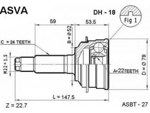 ASVA DH-18 jungčių komplektas, kardaninis velenas 
 Ratų pavara -> Sujungimai/komplektas
43410-87745, 43410-87754, 43410-87763