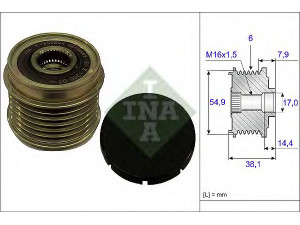 INA 535 0176 10 laisvos eigos sankaba, kint. sr. generatorius 
 Diržinė pavara -> Laisvos eigos sankaba, kint. sr. generatorius
77364797
