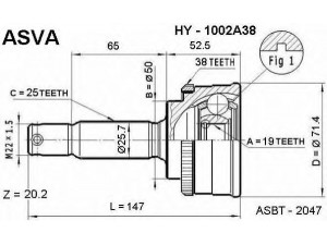 ASVA HY-1002A38 jungčių komplektas, kardaninis velenas 
 Ratų pavara -> Sujungimai/komplektas
49507-02A10, 49508-02A10