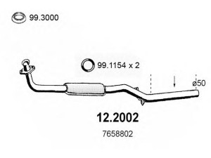 ASSO 12.2002 priekinis duslintuvas 
 Išmetimo sistema -> Duslintuvas
7658802