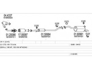 MTS C120165011031 išmetimo sistema 
 Išmetimo sistema -> Išmetimo sistema, visa