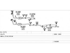 MTS C100265012987 išmetimo sistema 
 Išmetimo sistema -> Išmetimo sistema, visa