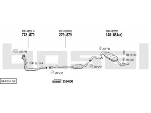 BOSAL 044.057.50 išmetimo sistema 
 Išmetimo sistema -> Išmetimo sistema, visa