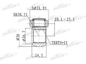 PATRON PTD005 trikojo įvorė, kardaninis velenas 
 Ratų pavara -> Įvorė
46307552, 46307552