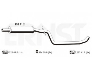 ERNST 155212 vidurinis duslintuvas 
 Išmetimo sistema -> Duslintuvas
1T0 253 209 C, 1T0 253 209 D, 1T0 253 209 P