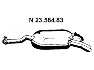 EBERSPÄCHER 23.584.83 galinis duslintuvas 
 Išmetimo sistema -> Duslintuvas
124 490 07 15, 124 491 87 01