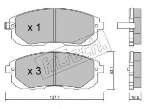 fri.tech. 893.0 stabdžių trinkelių rinkinys, diskinis stabdys 
 Techninės priežiūros dalys -> Papildomas remontas
55810-80J00, 55810-80J01, 55810-80J50