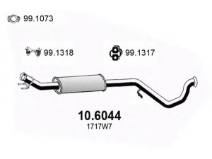 ASSO 10.6044 vidurinis duslintuvas 
 Išmetimo sistema -> Duslintuvas
1717W7, 1717W7