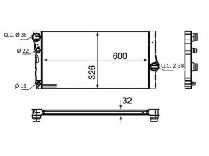 NRF 58466 radiatorius, variklio aušinimas 
 Aušinimo sistema -> Radiatorius/alyvos aušintuvas -> Radiatorius/dalys
17117805627, 17117805628, 17118509175