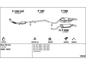 FENNO VW258 išmetimo sistema 
 Išmetimo sistema -> Išmetimo sistema, visa