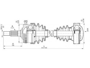 OPEN PARTS DRS6153.00 kardaninis velenas 
 Ratų pavara -> Kardaninis velenas
6383341734, A6383341734