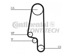 CONTITECH CT845 paskirstymo diržas 
 Techninės priežiūros dalys -> Papildomas remontas
030109119F